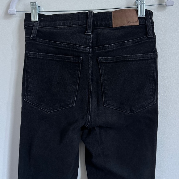 Madewell Cali Demi-Boot Jeans Size 24 Black Cropped Raw Hem High Waisted - Picture 8 of 10